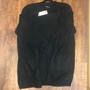 NWT Boohoo black chunky knit sweater/cardigan
